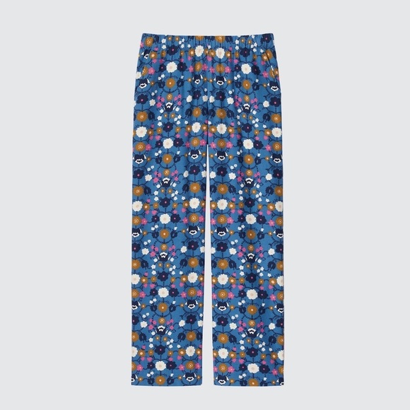 Uniqlo Pants - NWT Uniqlo x Princesse Tam Tam Flannel Floral Pants in Light Blue Women’s XS